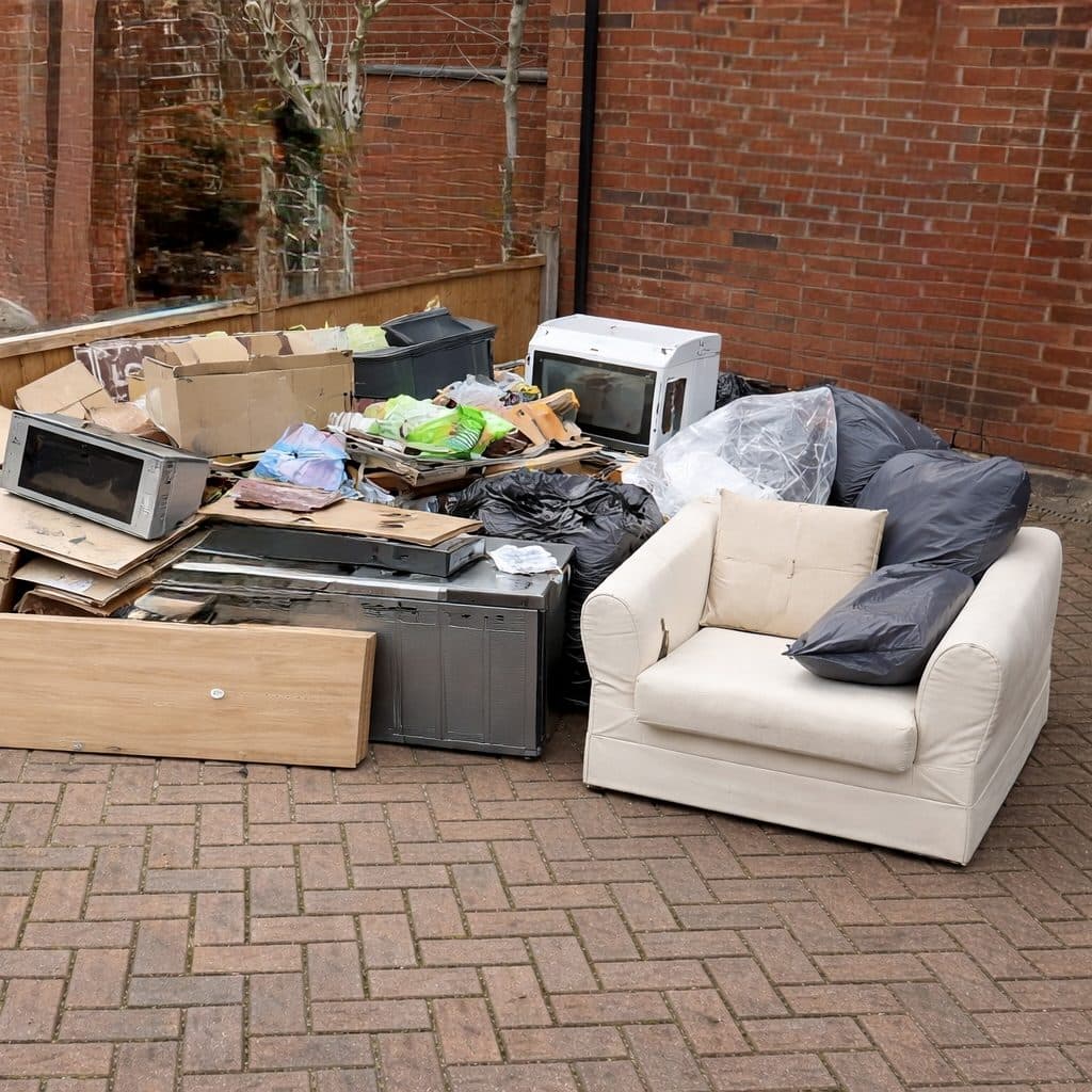 Urban Move Logistics household waste clearance team removing items from a property in Aberdeen