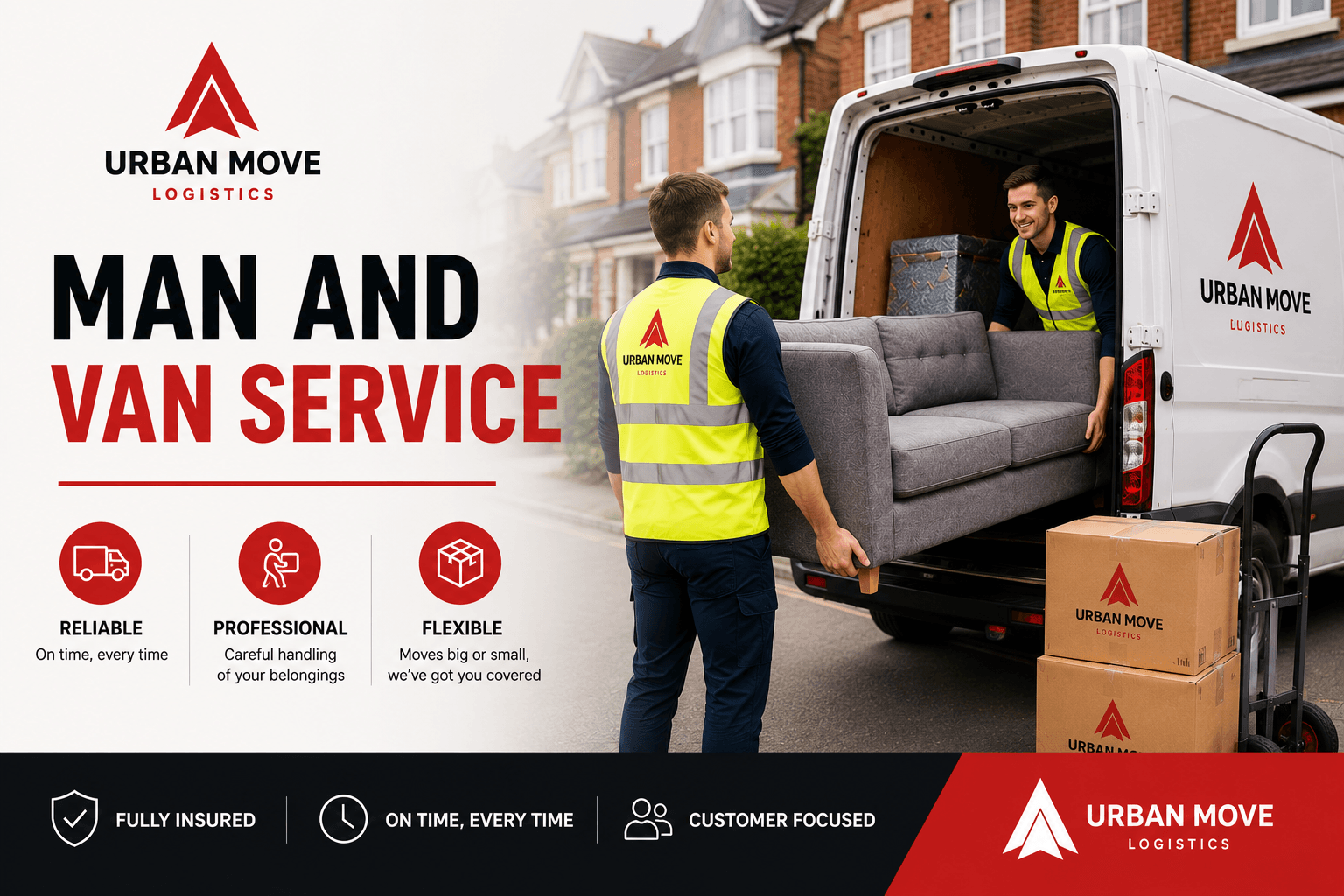 Urban Move Logistics man and van team loading furniture for a local move in Aberdeen